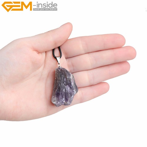 Natural Freeform Raw Crude Quartz Crystal Gemstone Pendant Reiki Necklace UK - Picture 86 of 89