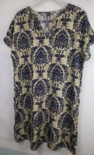SHEIN LUNE PLUS SIZE STONE BEIGE NAVY PAISLEY SHIFT DRESS LIGHTWEIGHT SZ.XL  NWT