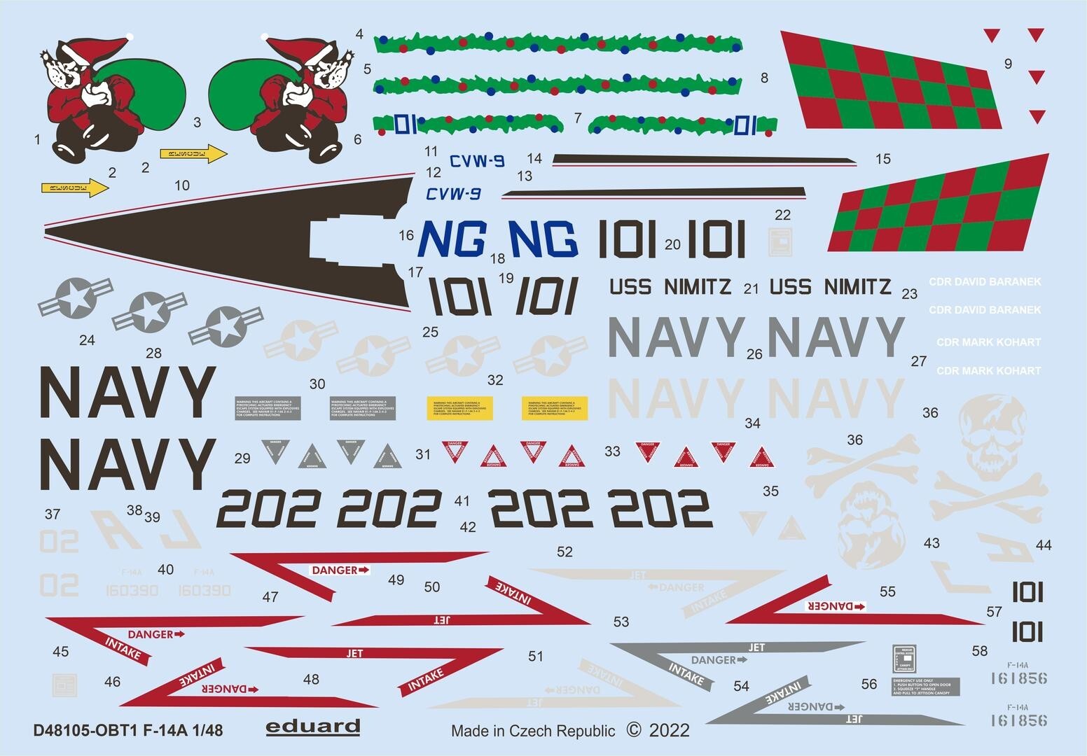 1:48 Grumman F-14A Tomcat Decals for Tamiya D48105 Eduard