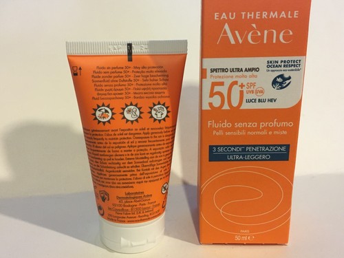 Avene Sunscreen Spf 50+ High Protection Fluid Ultra Light 50ML Fragrance Free - Picture 3 of 4
