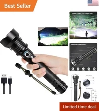 Rechargeable LED Flashlight - High Lumens, 5 Modes, Waterproof - 250000 Lumens
