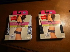 New HANES Microfiber Lace Size XL/8 2-2-pack Multi Color Women's Cheeky Panties