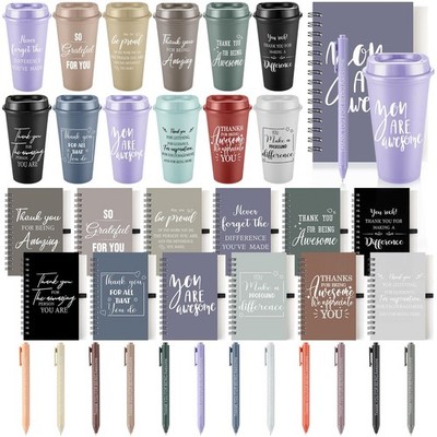 Gift Set 36 Pcs 16 oz Tumbler Cups Notebooks Pens Morandi Modern LemonRoad Gifts