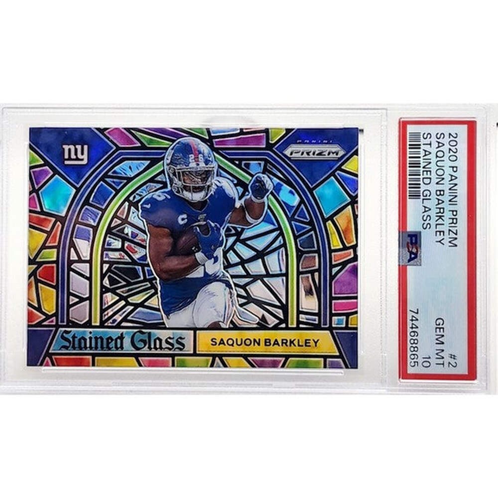 2020 Panini Stained Glass Prizm Saquon Barkley New York Giants PSA 10 GEM Mint