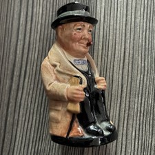 Vintage Royal Doulton Porcelain Winston Churchill 3.75" Toby Jug Pitcher England