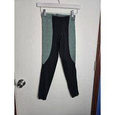Kerrits Girls Large Green Houndstooth Black Performance Equestrian Riding Pants