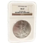 1993 American Silver Eagle 1 oz .999 Fine Silver Coin NGC MS69