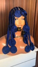 Blue Koroba Braided Wig. Cornrow Full Lace With Baby Hair Ready to Ship