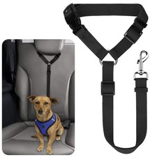 Pet Car Seat Belt 2-in-1 Nylon Adjustable Dog Leash Harness Safety Restraint