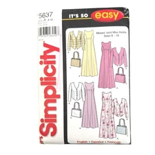 Simplicity Sewing Pattern 5637 Misses’ 8-18 Dress Jacket Purse Outfit Uncut