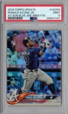 2018 Topps Update Rainbow Foil #US250 Ronald Acuna Jr. Rookie Card RC PSA 9 Mint. rookie card picture