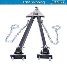 Heavy-duty Adjustable 5000lb Towing Bar With 2x Chains Bumper Mount Tow Bar