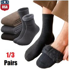 3 Warm Fleece Lined Thermal Socks for Men and Women Winter Thick Snow Boot Socks