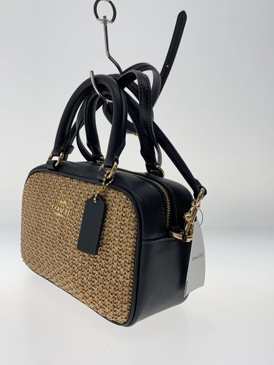 COACH Leather Shoulder Bag Black CAK74 thumbnail 2