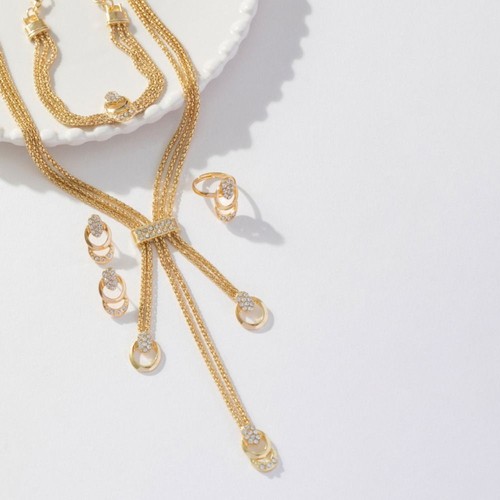5Pcs Light Luxury Tassel Necklace Suit Earrings Bracelet Chain Set Gift - Picture 11 of 11