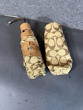 Coach Signature Khaki / Saddle Mini UV Protection Umbrella