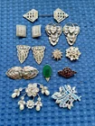 Lot of 14 Vintage 1930's - 40's   Costume Jewelry