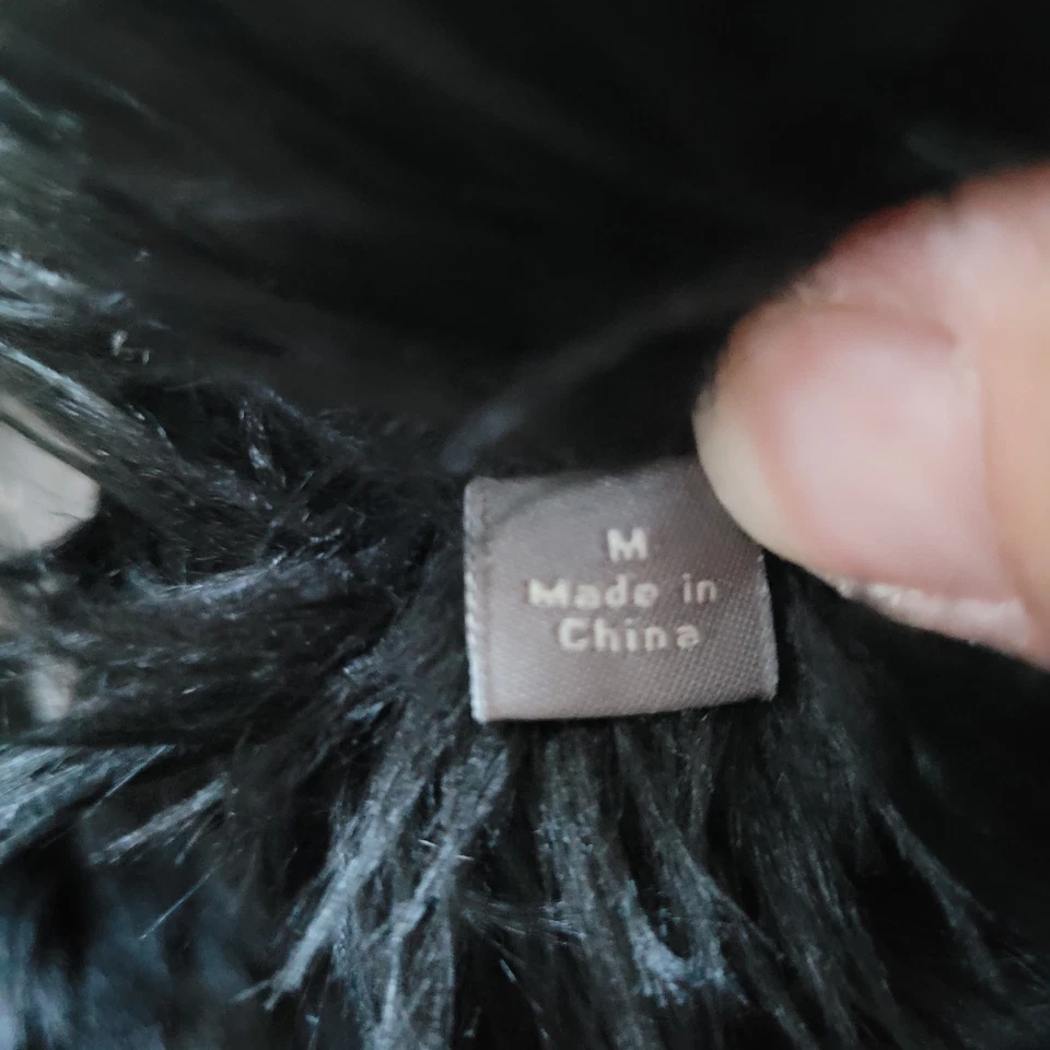 Abrigo para mujer Ann Taylor acabado gamuza negro piel sintética - mediano Mob Wife gótico glamour Foto 3 de 4