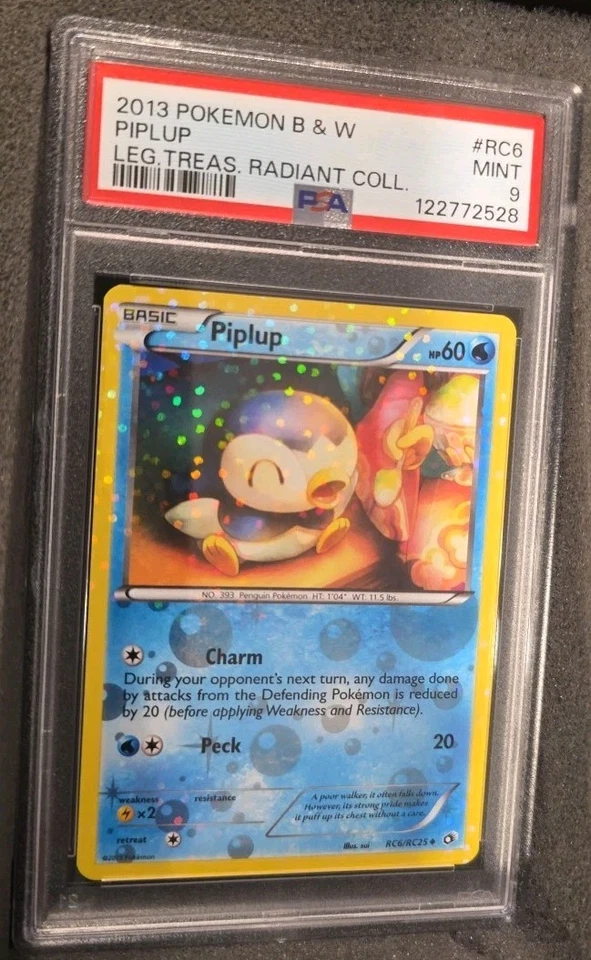POKEMON CARD PIPLUP HOLO RADIANT COLLECTION RC6 B & W LEGEND GRADED PSA 9 MINT - Image 2 of 3
