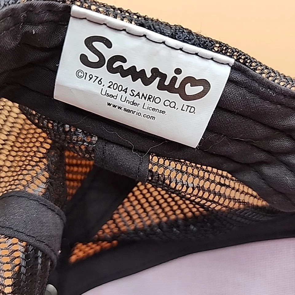 Gorra de béisbol Sanrio Hello Kitty rosa y negra para niñas 53 cm - Como nueva Foto 4 de 4