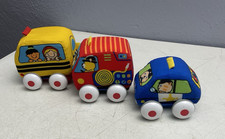Melissa and Doug K's Kids Pull-Back Town Vehicles Soft Rolling Toys Qty 3