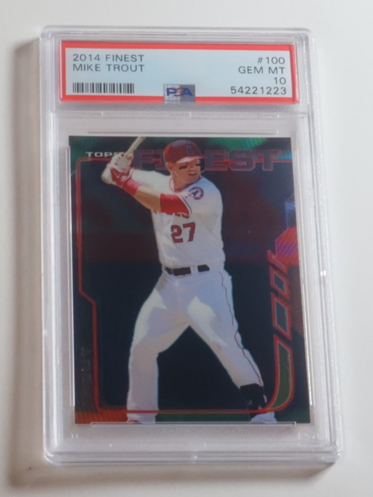 2014 Topps Finest #100 Mike Trout PSA 10 - LA Angels