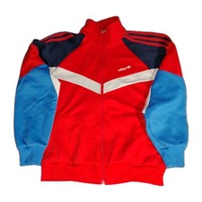 Vintage 80's Adidas Trefoil Track Jacket 3-Stripes Zip-Up Sz. L