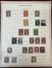 South Australia, 1859-1908, Collection of 57 Diff. Stamps, Mostly Used, on Pages