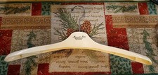 VINTAGE PLASTIC FUR COAT HANGER MARCROFT FURS SACRAMENTO CALIFORNIA IVORY COLOR