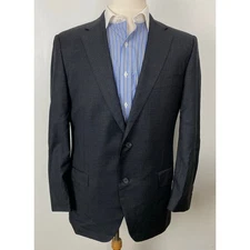 Men Samuelsohn SB Austin plaid 2-button wool 2-button blazer sport coat 42L