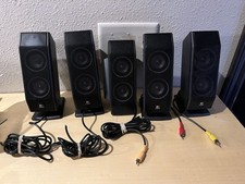 Set Of 5 Logitech Speakers With Stands