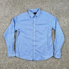 UNTUCKit Shirt Mens Medium Blue Geometric Oxford Button Front Long Sleeve