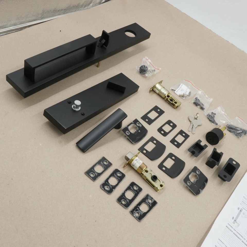 Weslock 02890-232SL2D Manija de entrada Negro Mate Xanthis Utica Palanca Foto 3 de 4