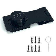 3Digit Keyless Combination Lock Twist Knob Hasp Latch Zinc Alloy Door Black