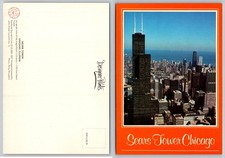 Sears Tower Chicago IL Postcard Aerial View Skyline Terry Shoulders John Hinde