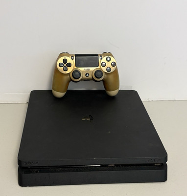 Sony PS4 PlayStation 4 Slim 1TB Console Gold Controller READ
