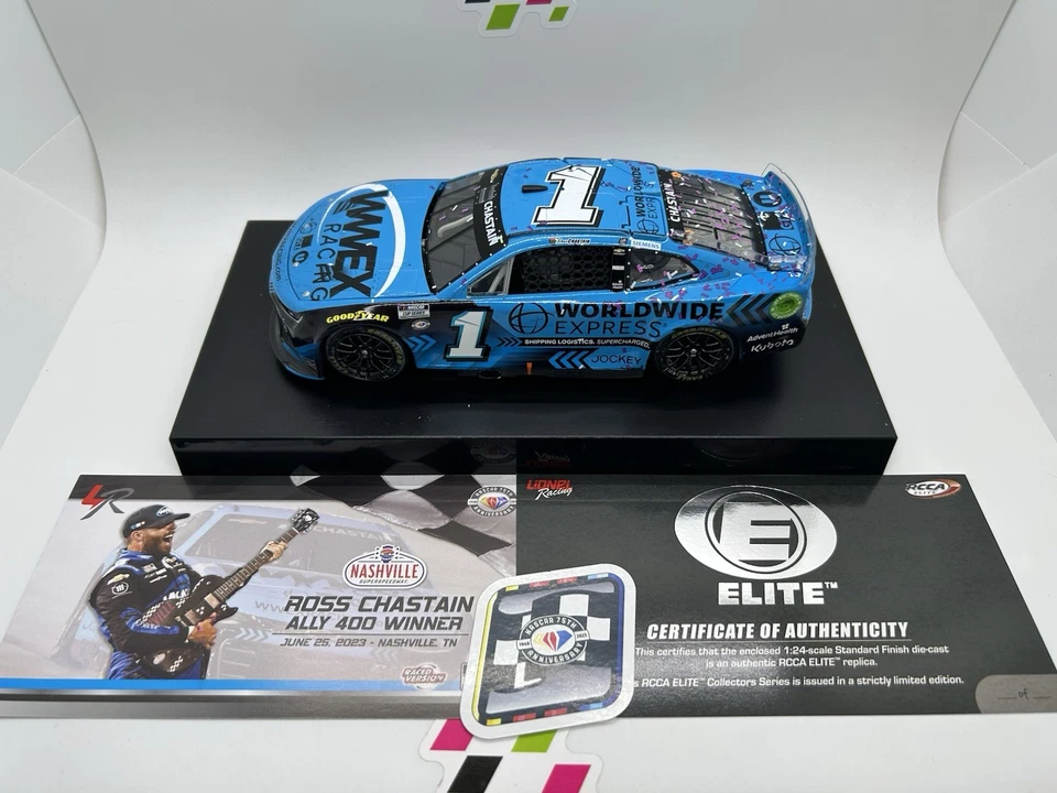 DIN #2 de 273 Ross Chastain 2023 #1 WWEX Nashville Carrera Ganar Elite Trackhouse Foto 2 de 4