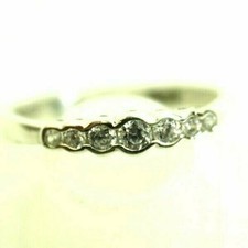 Classy 7 Stone Graduated Cubic Zirconia .25ct Band Ring Sterling Silver 10.5