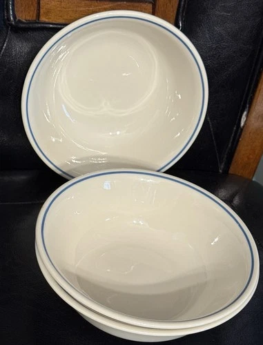 3 Vintage Corelle Pyrex Country Violets Blue Pinstripe Cereal Bowl