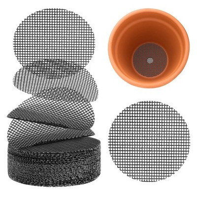 100PCS Bonsai Pot Bottom Grid Mat Mesh,2Inch Round Flower Pot Drainage Covers...