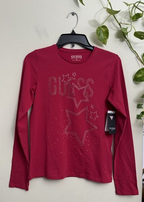 New With Tag Girls Guess Long Sleeve Tee  With Strass Size 14