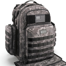 Dad Diaper Bag Backpack with Diaper Changing Mat - Black Camo