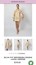 ARIANNE Slim Fit Floral Mini Dress XS Balloon Sleeve Long Sleeve Shift
