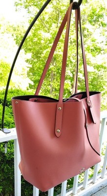 Coach LARGE 58849 Peony Pink Market Leather Turnlock Tote/Shoulder