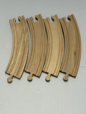  4 piece Vintage Brio Wooden Railway Long/Large Curved Track 33342