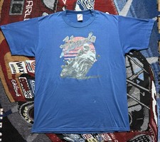 Vintage Team Honda Shirt Motorcycle 80s Biker Large Jerzees Blue