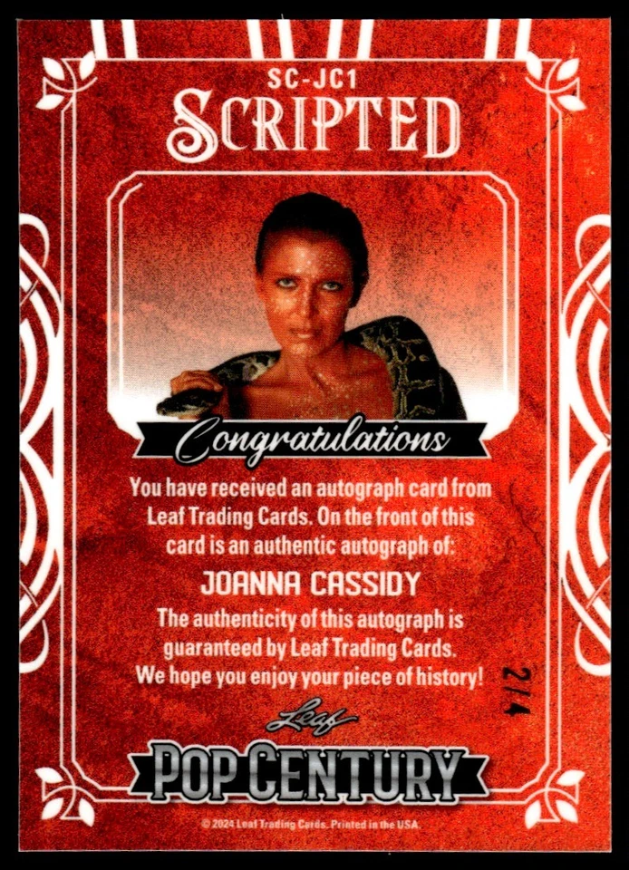2024 Leaf pop century Scrited Joanna Cassidy Auto 2/4 - Image 2 of 2