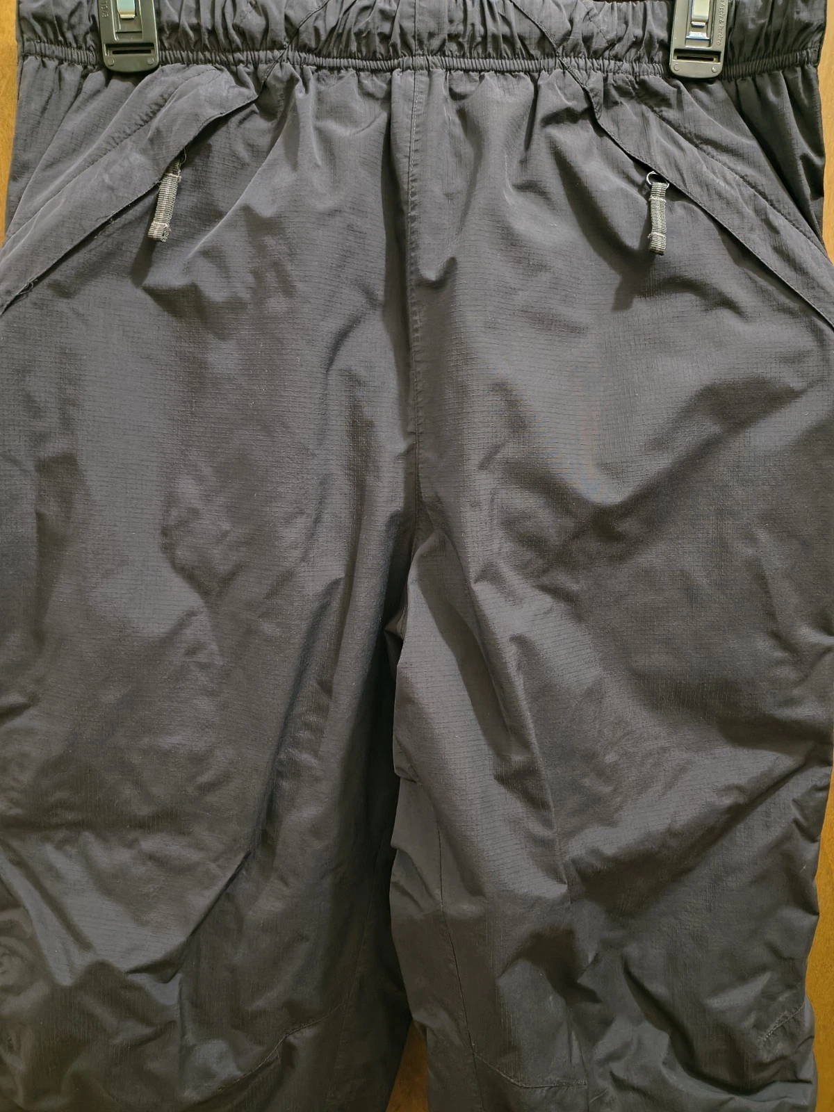 REI Co Op Mens Medium Rain Ready Pants Fully Zip Down, Black