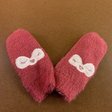 The Childrens Place Girls Size 4-7 Pink Glitter Cozy Knit Critter Mitten NWT