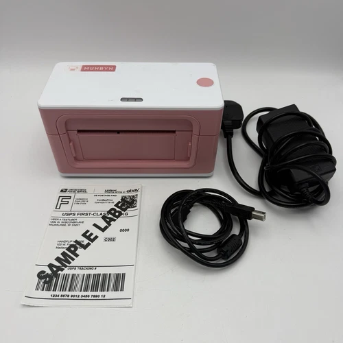 MUNBYN ITPP941 Pink USB Thermal Label Printer 4x6 Inch Shipping Postage Address